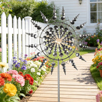 Metal Moving Wind Rotator Weatherproof 3D Garden wind catchers Retro Style Outdoor Decoration for Yard