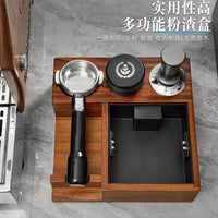 多功能实木渣盒 家用咖啡机粉渣敲渣盒 手柄支架咖啡器具收纳粉座