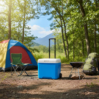 Trolley Insulated Trolley 30L Large Capacity Portable Rolling Chiller Hot and Cold Use Rolling Ice Chest for Campers, Picnics, Tailgating