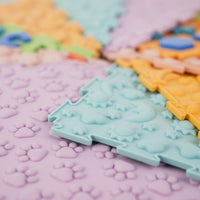 10 Pieces Tactile Interlocking Sensory Mats Soft Sensory Puzzle Mats Flexible Interlocking Floor Mat Vibrant for Classroom
