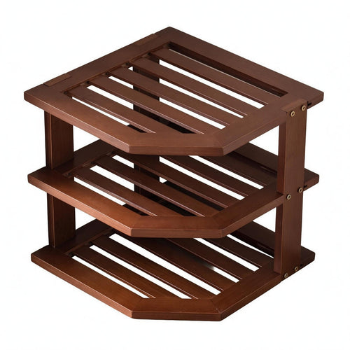 Countertop Display Rack Multi-Functional Tiered Wooden Shelf Rustic