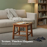 Square Wooden Stool Sturdy long-lasting Four-Legged Square Pedestal Space-Saving