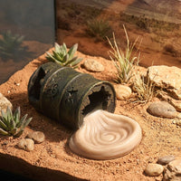 Naturalistic Resin Snake Hide and Gecko Tank Accessories, 13*20cm Reptile Hideout with Water Basin, Sturdy for Turtles and Frogs