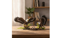 3 Pieces Hand-Painted Eagle Figurines with Nest Realistic Toy Eagle Set Educational Wildlife Figure Exquisite for Teachers, Classroom, Shelf