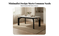 5 Pieces Light Luxury Rectangular Stsingle-Top Dining collection Modern Minimalist Design Rectangular Table with Chairs Cream aesthetic Household Furniture Easy Assembly for Apartment Dwellers, Homeowners, Families, Kitchen, morning dining area, Home