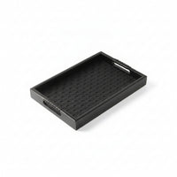 Raised Sides Breakfast Tray Woven Texture Decorative Tray