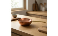Hammered Copper Pan Spill-Resistant-Clean Copper Pan Long-Lasting