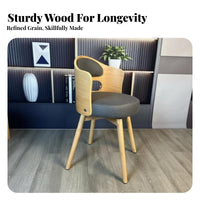 Swivel Chair with Exposed Back Tapered Legs Vanity Stool Soft Comfort