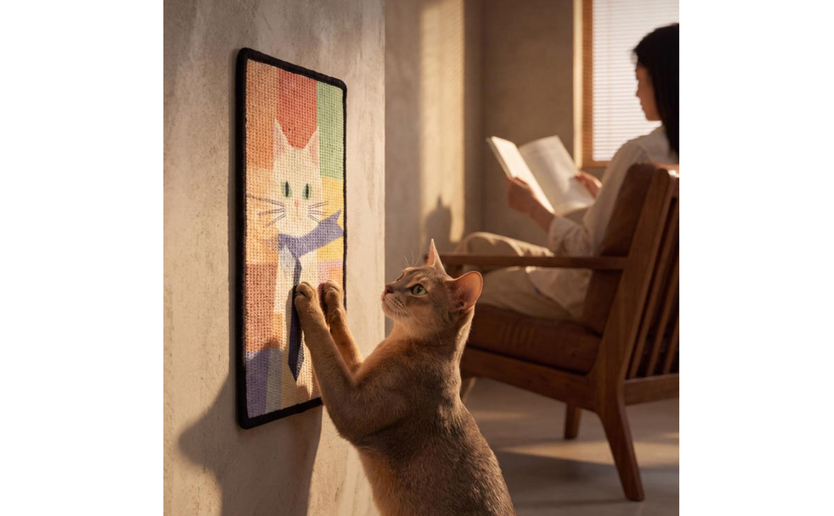 Wall Cat Scratching Board Decorative Wall Scratcher with Sisal Easy to Install Cat Scratching Board for Entryways