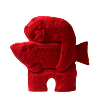 Modern Minimalist Flocked Fish Figurine for Tabletop Decor