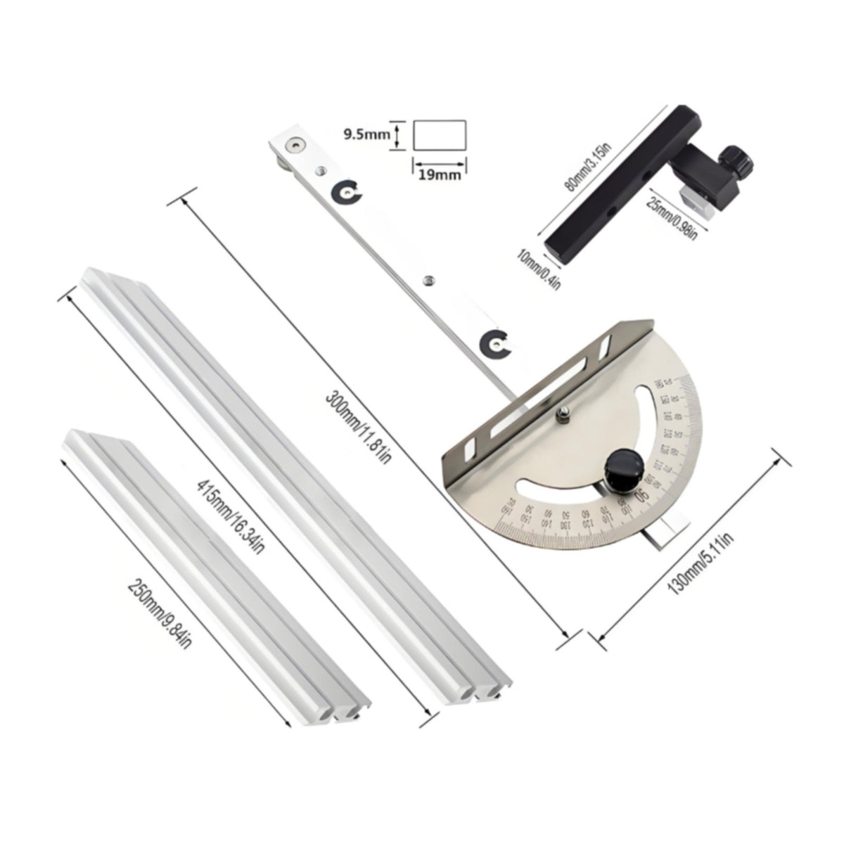 Table Miter Gauge Long-Lasting Construction Precision Miter Gauge Repeatable