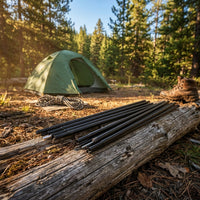 2 Pieces Cylindrical Tent Poles Sturdy Tarp Poles Portable Shelter Support Rods Lightweight for Backpackers