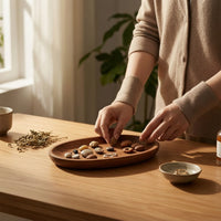 Acacia Wood Tray Natural Grain Pebble Shaped Tray Rustic for Entryway