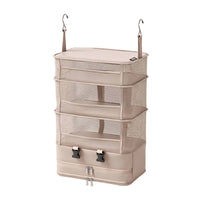 Hanging Suitcase Organizer Metal Hooks Foldable Hanging Storage Bag