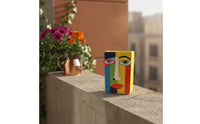 Abstract Face Flower Pot Multicolor Face Planter Decorative for Desk, Balcony