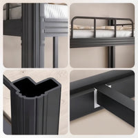 Metal Bunk Bed Space-Saving Bunk Bed Frame Reversible Furniture for Students, Roommates, Dorm Rooms, Shared Apartments, Hostels