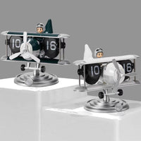 Airplane Flip Timepiece Creative Gift House Decoration for Aviation Enthusiasts
