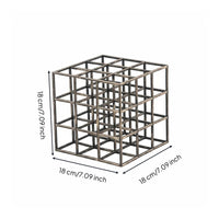 Hollow Cube Sculpture Modern Minimalist Geometric Sculpture Compact Size