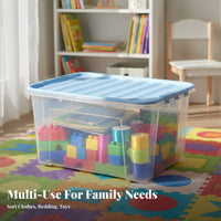Large Wheeled Bin with Lid SturdyDuty Wheeled Storage Box with Lid for Basement