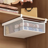 Wardrobe Mesh Storage Basket Space Saving Hanging Slide-out Drawer Multipurpose