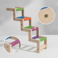 Z-Shaped Bird Climbing Ladder Natural Wood Wooden Bird Ladder Easy to Install Exercise for Birdcage