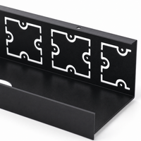 Black Cable Management Tray, Under Desk Carbon Steel Cable Management, Screw Mounted Cord Organizer for Office Desk, Modern Minimalist Design