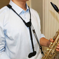 Double Shoulder Saxophone Strap Secure Metal Hook Double Shoulder Saxophone Harness Ergonomic Design Universal Sax Holder for Adults, Live Performance