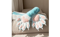 Cosplay Paw Gloves Clawed Paw Gloves with Claws Textured Pile Soft Animal Paws for Furries, Conventions