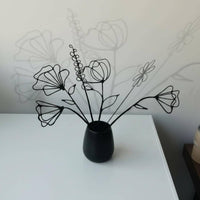 6 Pieces Fake Flower Vase Set Minimalist Design Table Ornament Modern Design