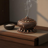 Metal Aromatic Resin Burner Burner with Lid Perfect Gift Alloy Coil Aromatic Resin Burner Holder Antique Censer Promotes