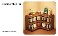 Multi-Tier Corner Organizer Space-Saving three-tier Standing Rack Multifunctional