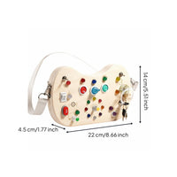 Travel Friendly LED Light Busy Board Learn Through Play Toddler Sensory Activity Board Gentle on Eyes Portable Activity Bag Detachable Strap for Car Rides