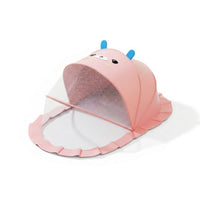 Cartoon Animal Face Baby Bed Bug Net Canopy Ruffled Edge Foldable Baby Bed Bug Net Pastel Mesh for Babies