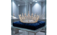 Sparkling Bridal Crown Jeweled Wedding Crown Symmetrical Bridal Tiara High-Profile for Weddings