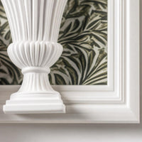 Resin Decorative Frame Freestanding Frame with Flower-Pot Motif Classical Urn Relief Plaque for Entryway Console, Bookshelf, Side Table