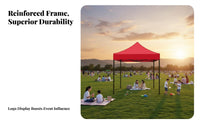 3x3 Folding Canopy Foldable Outdoor Advertising Tent Waterproof Quick-Setup up Canopy Tent for Street Vendors, Campers Markets, Company Outings