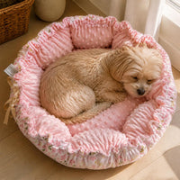 Thickened Reversible Pet Bed for Cats and Small Dogs, Warm Pumpkin-Shaped Cushion, All Seasons