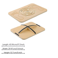 Anti-Slip Bottom Maze Balance Board Engraved Foot Outlines Wooden Balance Board Steel Balls Exercise Equipment Rounded Corners