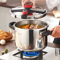 Burst-Resistant Proof Pressure Cooker All Stovetops Compatible Stainless Steel Pressure Cooker Multiple Safety Features Fast Cooking Pot Ergonomic Handles for Families