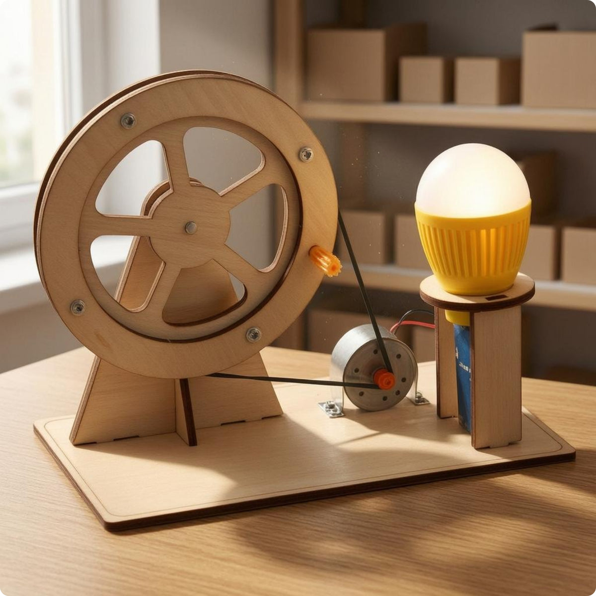 Wooden Generator Kit Hands-on Learning Hand Crank Generator Educational