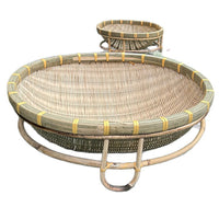 Handwoven Bamboo Cat Bed Pet Villa, Summer Best Seller, Dog Bed All-Season with Base, Pet Basket