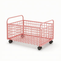 Metal Laundry Cart Under-Sink Rolling Laundry Basket Portable for Small Areas