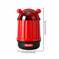 Translucent Lid Bear Trash Can Glossy Lidded Trash Can Domed Top Home Decor for Indoor