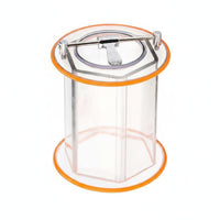 Hexagonal Polishing Barrel High Glass-Like Acrylic Tumbler Drum Leak-Resistant Seal Rotary Polisher Barrel for Technicians, Jewelry Making