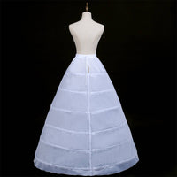 6 Hoop Petticoat No Mesh Crinoline Underskirt Long Length for Stage Performance