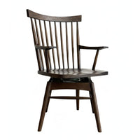 Curvedspine Support Wooden Armchair Full Wood Construction Dining Chair Integrated Armrests Ergonomic Comfort for Living Room