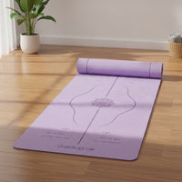 Non-Slip Exercise Mat with Alignment Lines Thick Exercise Mat with Carrying Bag Cushioned Textured for Yogis, Beginners, Home Gym, Pilates