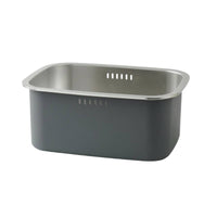 Stainless Steel Wash Basin Matte-Coated Wash Basin with Drainage Slots Rounded Corners Colander for Kitchen