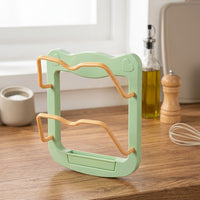 Pot Lid Holder and Pan Lid Rack, European Style Wall Mounted Rack, No Drill Cutting Board Organizer Frame Design