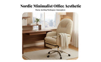 Reclining Office Chair with Footrest Highspine Support Desk Seat 360-Degree rotate Plush paddinging for Remote Workers, Students
